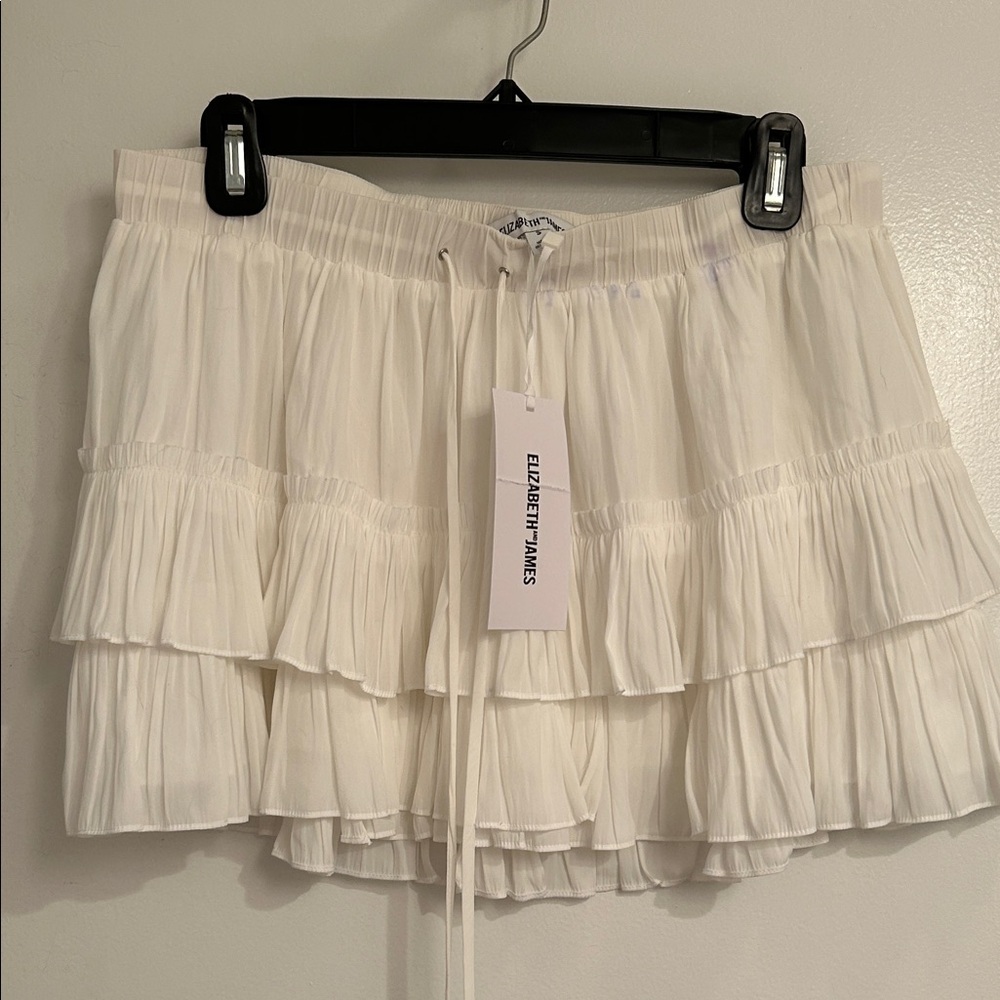 Elizabeth and James Cream Tiered Mini Skirt